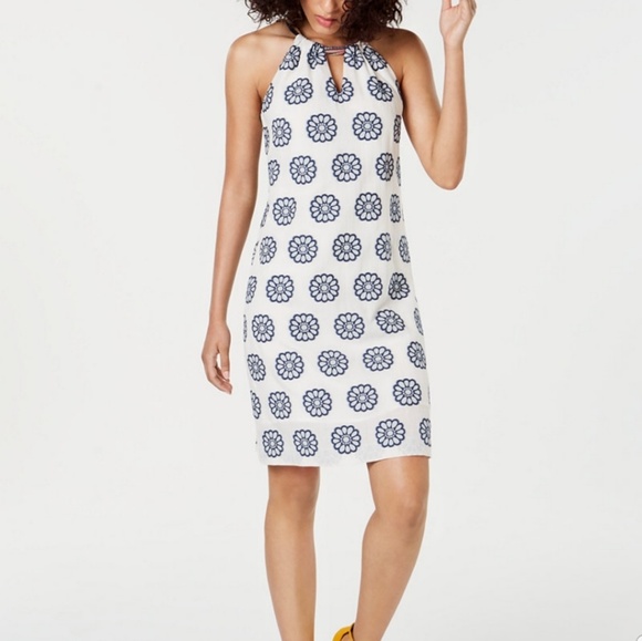 Dresses & Skirts - Trina Turk Printed Halter Cotton Shift Dress